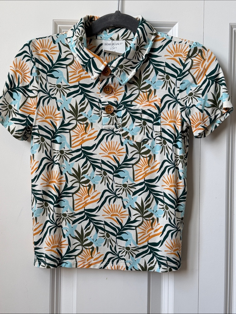 Posh Peanut Floral Polo Shirt - Blue/Green/Orange